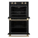 Forno Vomero 30-Inch Double Wall Oven, Black, 10 cu.ft Total Capacity, 7100W Convection, Mechanical Controls, Manuel Steam Clean