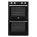 Forno Vomero 30-Inch Double Wall Oven, Black, 10 cu.ft Total Capacity, 7100W Convection, Mechanical Controls, Manuel Steam Clean
