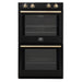Forno Vomero 30-Inch Double Wall Oven, Black, 10 cu.ft Total Capacity, 7100W Convection, Mechanical Controls, Manuel Steam Clean
