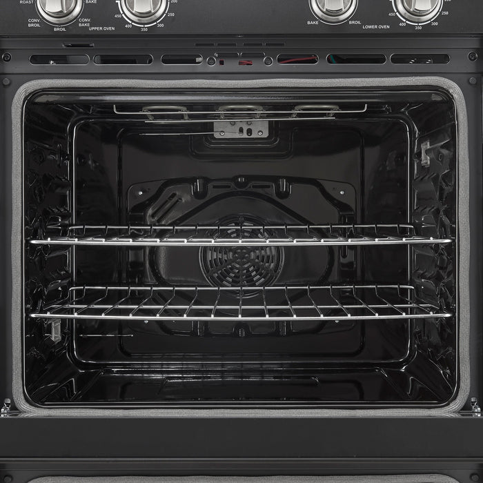 Forno Vomero 30-Inch Double Wall Oven, Black, 10 cu.ft Total Capacity, 7100W Convection, Mechanical Controls, Manuel Steam Clean