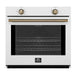 Forno Vomero 30-Inch Wall Oven, White, 5 cu.ft Capacity, 3550 Watts Convection, Mechanical Controls, Manuel Steam Clean