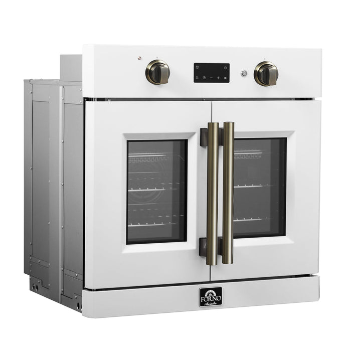 FORNO 2-Piece Kitchen Bundle - 30" White Single Wall Oven (1333-30), 30" White Microwave (3093-30)
