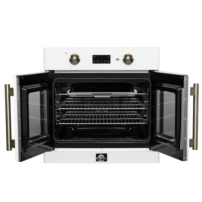 FORNO 2-Piece Kitchen Bundle - 30" White Single Wall Oven (1333-30), 30" White Microwave (3093-30)