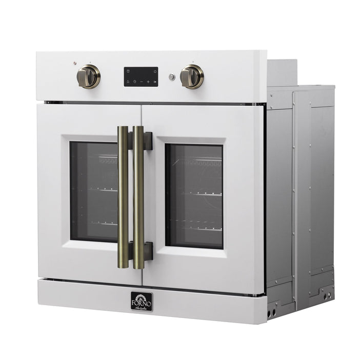FORNO 2-Piece Kitchen Bundle - 30" White Single Wall Oven (1333-30), 30" White Microwave (3093-30)
