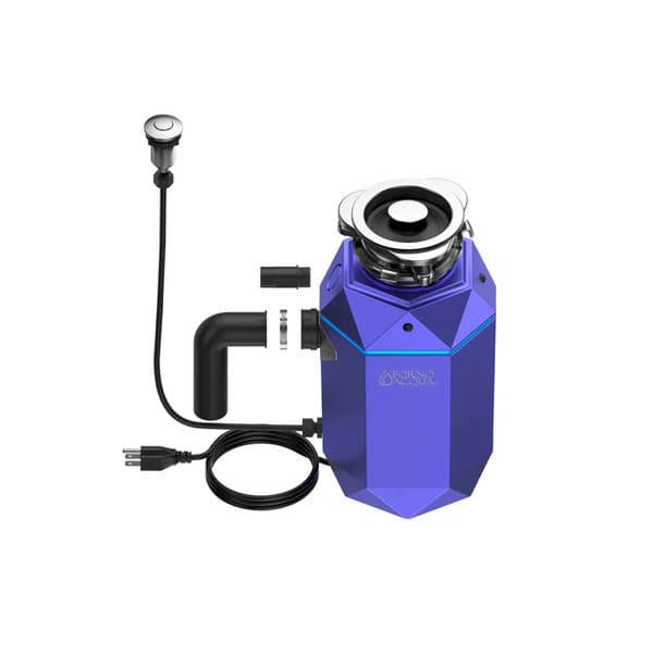 FORNO Acqua BrightDiamond 1HP Super Quiet Garbage Disposal Corded with Motion Sensor Cabinet Light & Pre-Wired Air Switch