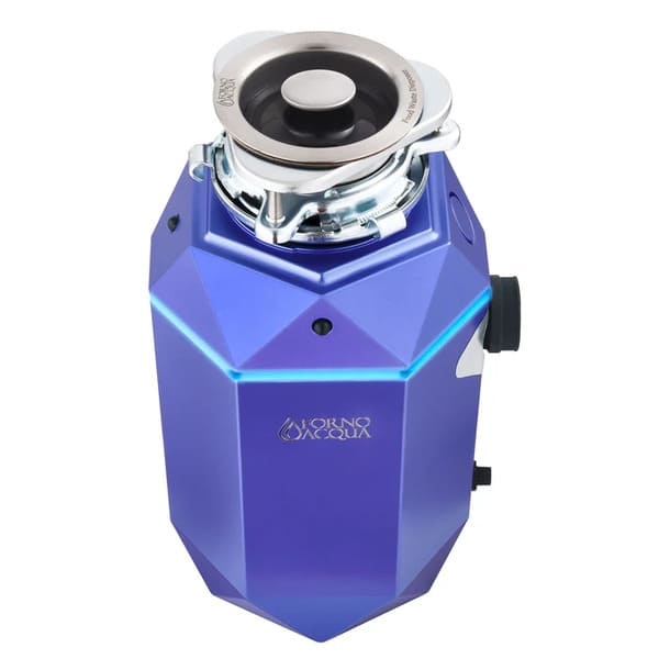 FORNO Acqua BrightDiamond 1HP Super Quiet Garbage Disposal Corded with Motion Sensor Cabinet Light & Pre-Wired Air Switch