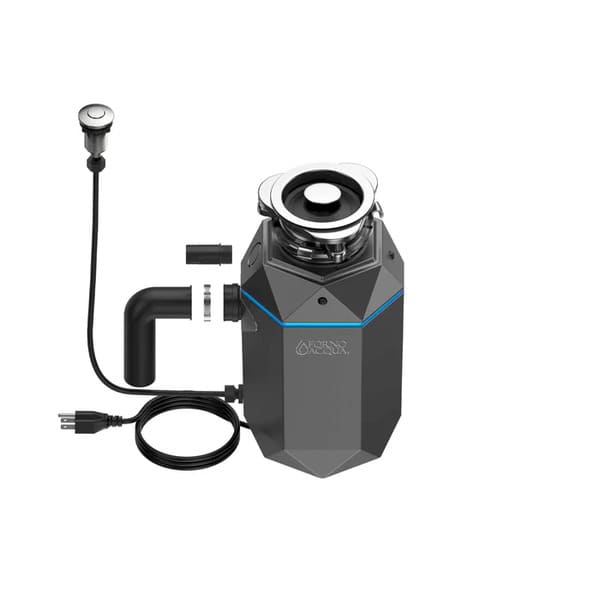 FORNO Acqua BrightDiamond 1HP Super Quiet Garbage Disposal Corded with Motion Sensor Cabinet Light & Pre-Wired Air Switch