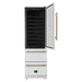 Forno Azienda 24 Inch Dual Zone Wine Cooler, 15.8 Cu. Ft., 108 Bottles & 100 Cans, 2 Drawers, Charcoal Filters, White - FWCDR6628-24WHT