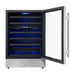 Forno Bacchino 24 Inch Wine Cooler, Stainless Steel, with LED Lighting, Triple Glass Door, 51 Bottle Capacity, Built-In or Freestanding