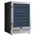 Forno Bacchino 24 Inch Wine Cooler, Stainless Steel, with LED Lighting, Triple Glass Door, 51 Bottle Capacity, Built-In or Freestanding