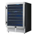 Forno Bacchino 24 Inch Wine Cooler, Stainless Steel, with LED Lighting, Triple Glass Door, 51 Bottle Capacity, Built-In or Freestanding