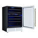 Forno Bacchino 24 Inch Wine Cooler, White with Antique Brass Handles, with LED Lighting, Triple Glass Door, 51 Bottle Capacity, Built-In or Freestanding