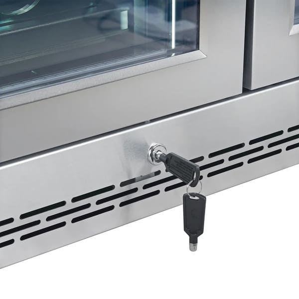 FORNO Abruzzo 48-Inch Dual Zone Wine Cooler with 102 Bottles, 24 Cu. Ft., Green Acrylic Holders & Black Shelves FWCDR6610-48S