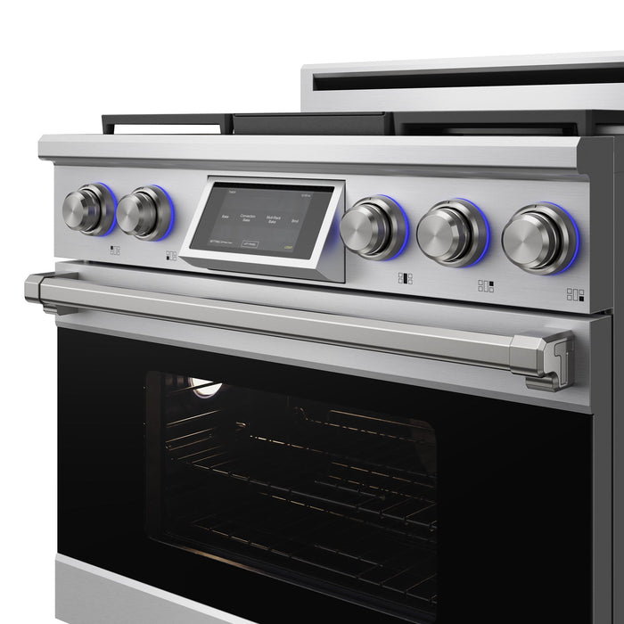 Thor Kitchen X Series 36-inch Professional Freestanding Dual Fuel Liquid Propane - light on