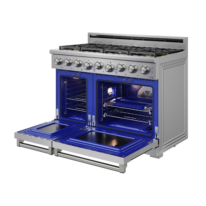 Thor Kitchen X Series 48-inch Professional Freestanding Gas Range - Liquid Propane - quarter angle left open