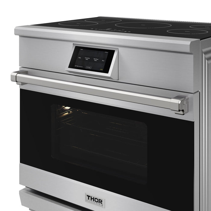 Thor Kitchen X Series  36-inch Professional Freestanding Induction Range - close up panel angle