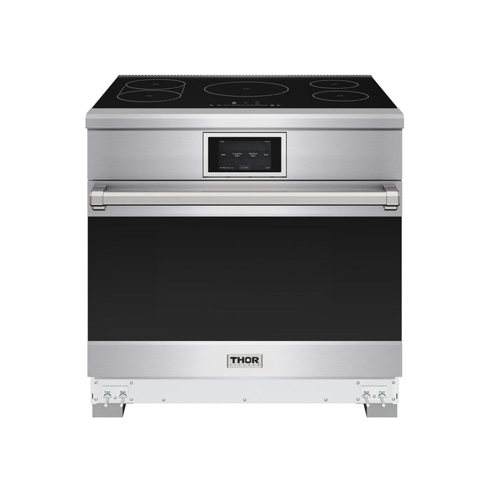 Thor Kitchen X Series  36-inch Professional Freestanding Induction Range - front lights on