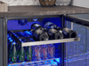 Zephyr ADA-compliant beverage cooler with full-extension wooden racks, stainless steel trim, and glass door for easy access and stylish display of drinks.