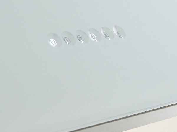 Zephyr Horizon Wall Hood White Glass Controls – Capacitive Touch, LED Lighting
