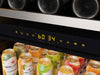 Amber LED control panel of the ZEPHYR Dual Zone Wine and Beverage Cooler.