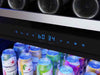 Deep Blue LED control panel of the ZEPHYR Dual Zone Wine and Beverage Cooler.