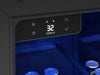 ZEPHYR Kegerator & Beverage Cooler close-up of the electronic touch display controls, showcasing precise temperature adjustment and sleek interface design