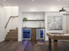 ZEPHYR Kegerator & Beverage Cooler in a modern kitchen environment, featuring a stainless steel and glass design built seamlessly into cabinetry