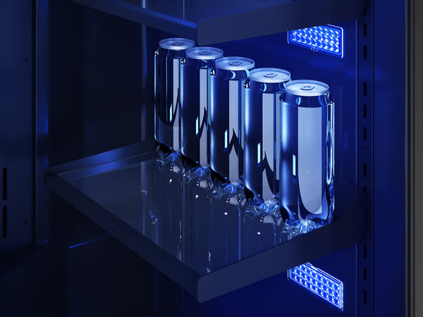 ZEPHYR Kegerator & Beverage Cooler interior featuring an adjustable glass shelf, designed for flexible beverage storage when used in cooler mode