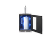 ZEPHYR Kegerator & Beverage Cooler with one tap installed and a half-barrel keg inside, showcasing its spacious interior and professional-grade design