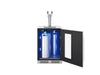 ZEPHYR Kegerator & Beverage Cooler with dual taps installed, configured for two sixth or slim quarter barrel kegs, highlighting versatile keg storage and dispensing
