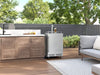 ZEPHYR Outdoor Kegerator & Beverage Cooler shown in a freestanding outdoor setting, featuring optional casters and a sleek, weather-resistant design