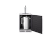 ZEPHYR Outdoor Kegerator & Beverage Cooler with a single tap installed and a half-barrel keg inside, showcasing its spacious interior and outdoor-ready design