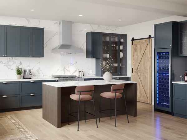 ZEPHYR Podestà Range Hood installed in a modern kitchen setting, showcasing its seamless integration and contemporary style