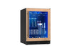 Angled view of ZEPHYR Presrv™ Panel Ready Single Zone Beverage Cooler with customizable front panel and sleek built-in design