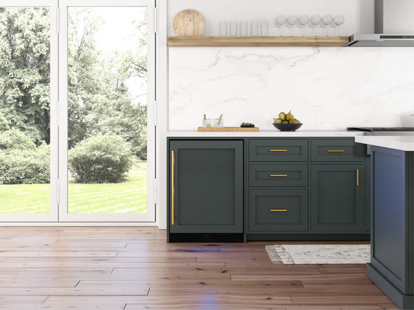 Head-on view of the ZEPHYR Presrv Panel-Ready Single Zone Beverage Cooler with panel-ready door, seamlessly designed to match surrounding cabinetry