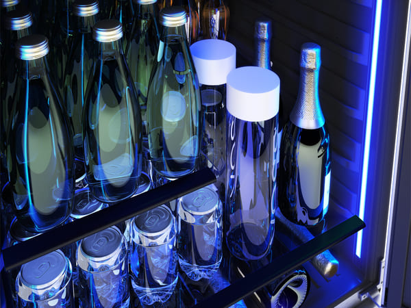 ZEPHYR Presrv™ Panel-Ready Single Zone Beverage Cooler featuring a retractable quarter-shelf for flexible storage of cans and bottles