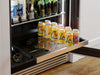 ZEPHYR Pro Single Zone Beverage Cooler interior featuring a gray glass shelf with airflow openings, designed for optimal cooling and sleek organization
