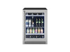 ZEPHYR Pro Single Zone Beverage Cooler shown head-on with closed stainless steel and glass door, featuring a sleek, built-in professional design