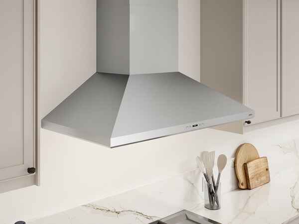 Overhead View of Zephyr Siena Pro Wall Mounted Range Hood – Ventilation Grilles and LED Lighting