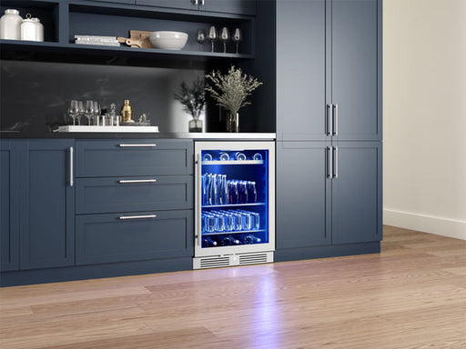 ZEPHYR Single Zone Beverage Cooler styled in a modern kitchen or bar environment