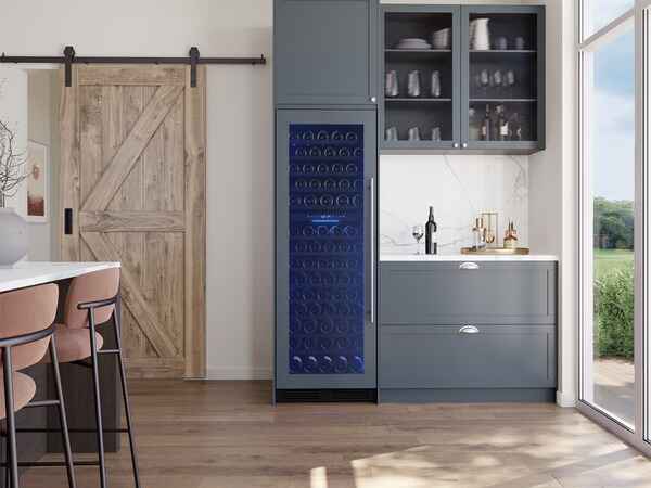 ZEPHYR PRW24F02CPG Full Size Built-In Dual Zone Wine Cooler, Front View