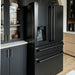 ZLINE 36 in. 21.6 cu. ft. Counter-Depth French Door Refrigerator with Water and Ice Dispenser in Fingerprint-Resistant Black Stainless Steel (RFM-W-36-BS)