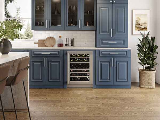 Zephyr Dual Zone Wine Fridge – Built into Kitchen, Front View