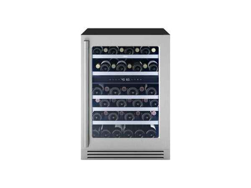 Zephyr Dual Zone Wine Fridge – Front View with Glass Door and Shelves