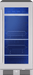 Detail view of Zephyr PRB15C01CG 15-Inch Single Zone Beverage Fridge with stainless steel glass door, precise temperature control, and compact design for beverage storage.