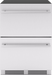 Head on view of Zephyr PRRD24C1AS 24-Inch Presrv™ Refrigerator Drawers in stainless steel with dual drawers and precise temperature control for premium food and beverage storage.