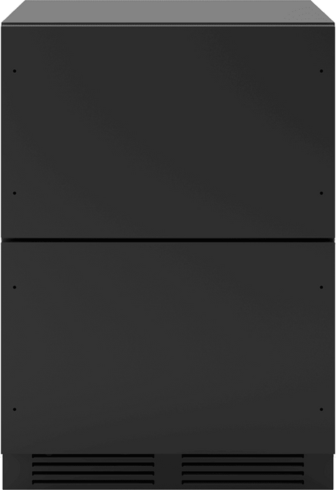 Detail view of Zephyr PRRD24C2AP 24-Inch Panel Ready Dual Zone Refrigerator Drawers with customizable front panels and independent temperature zones for versatile cooling.