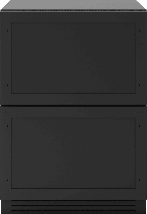 Zephyr Panel Ready Refrigerator Freezer PRRFD24C2AP front view panel integrated built in dual zone kitchen appliance stainless steel interior customizable cabinetry