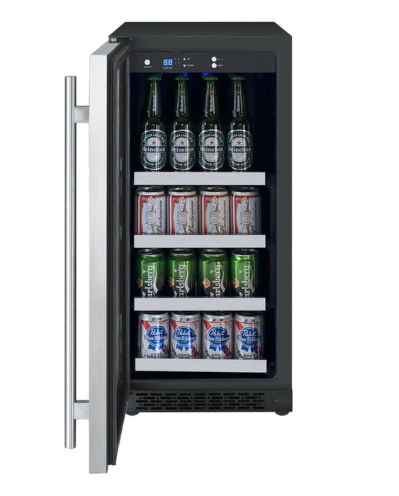 Allavino 15" Wide FlexCount II Tru-Vino Stainless Steel Left Hinge Beverage Center - AO VSBC15-SL20