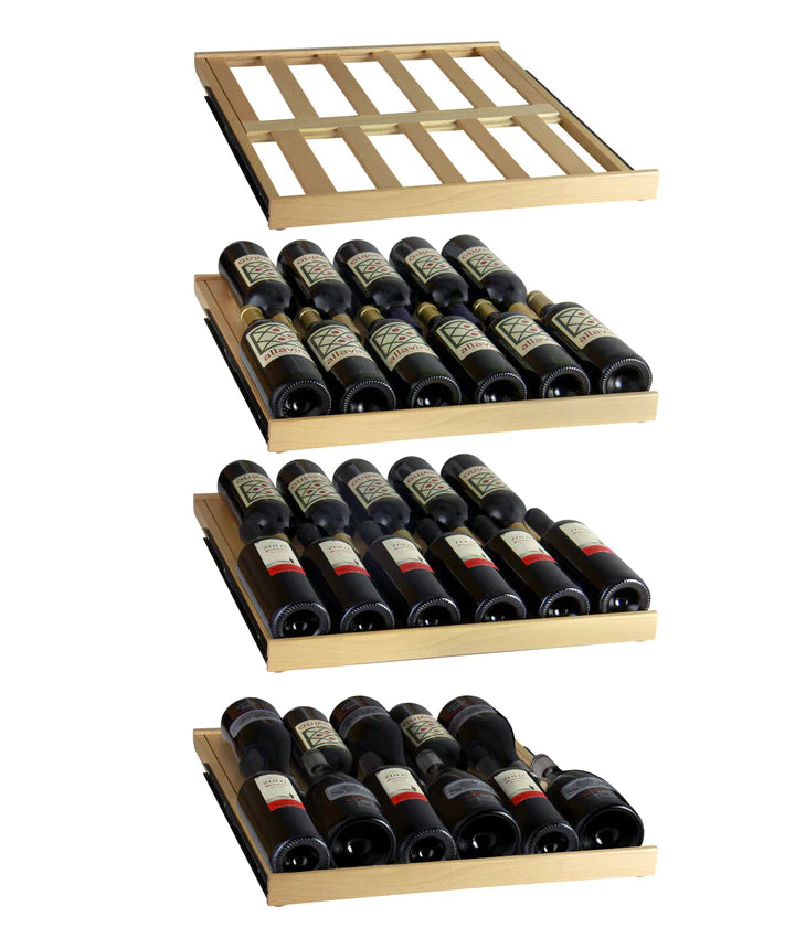 Allavino 24" Wide FlexCount Classic II Tru-Vino 172 Bottle Dual Zone Stainless Steel Right Hinge Wine Refrigerator - AO YHWR172-2SR20